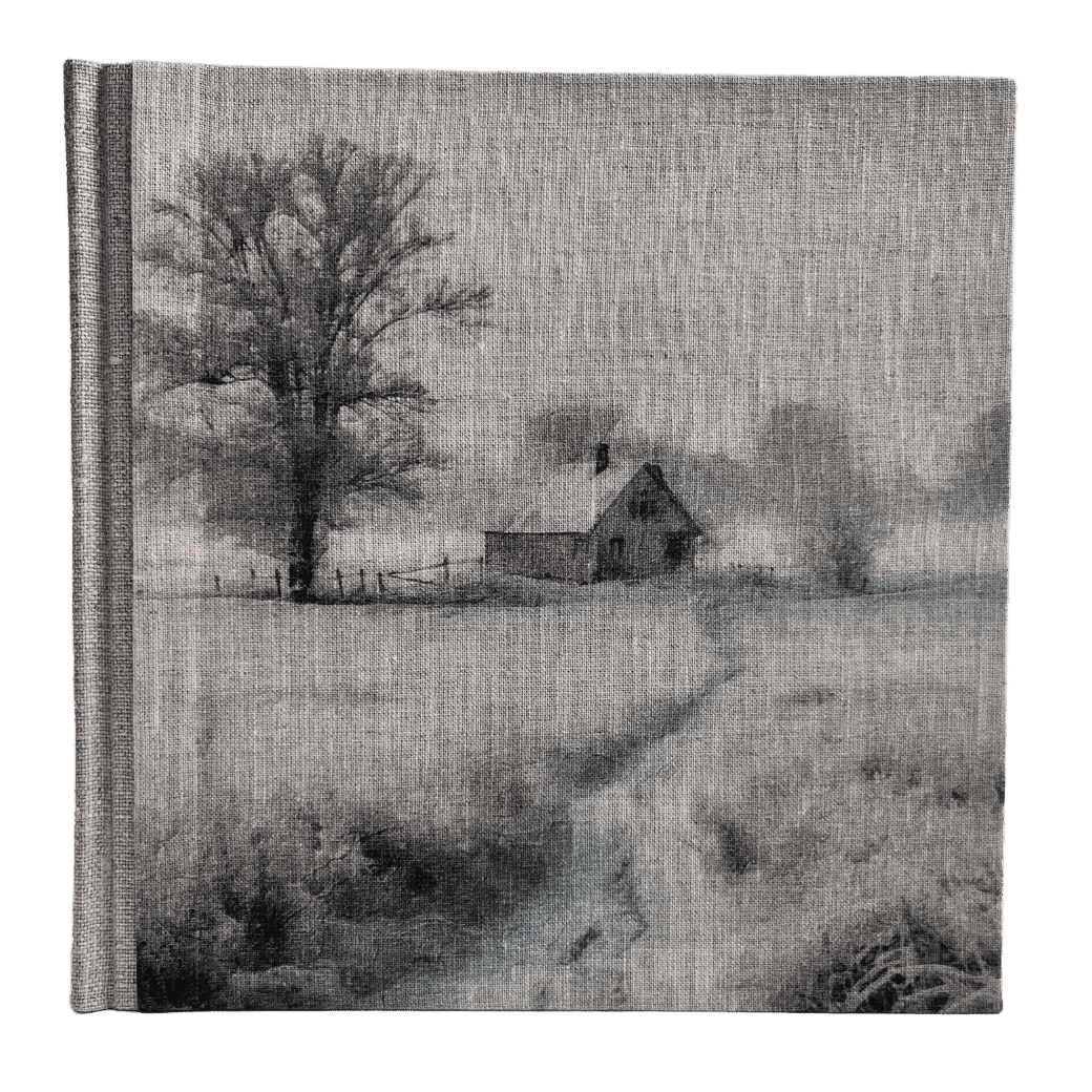 "Winter Hideaway" Handmade Linen Hardcover Notebook | Journal