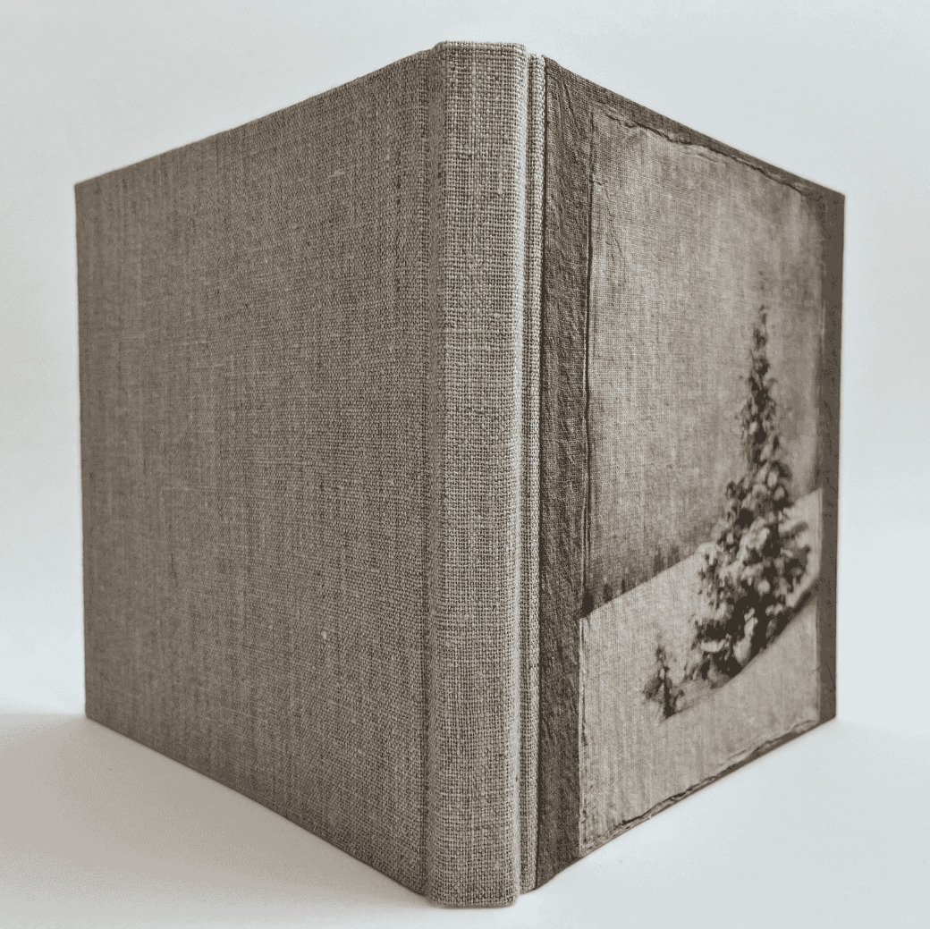 "Winter Spruce" Handmade Linen Hardcover Notebook-B