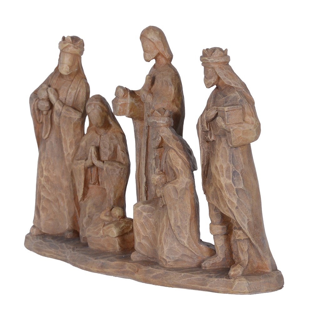 Wood Effect Nativity Set 17cm