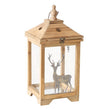 Wood Lantern with Deer Silhouette - Size Choice-C
