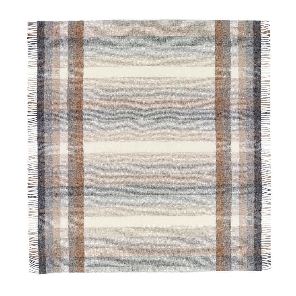 Woodale Pure Wool Throw - Natural-B