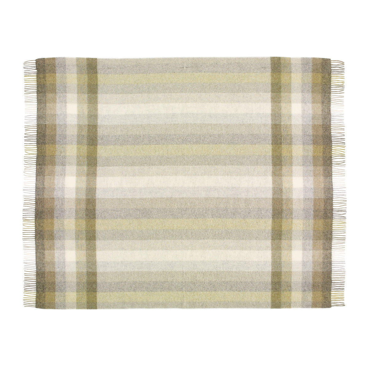 Woodale Pure Wool Throw - Olive-B