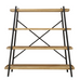 Wood and Black Metal Four Shelf Display Bookcase 150cm | Annie Mo's