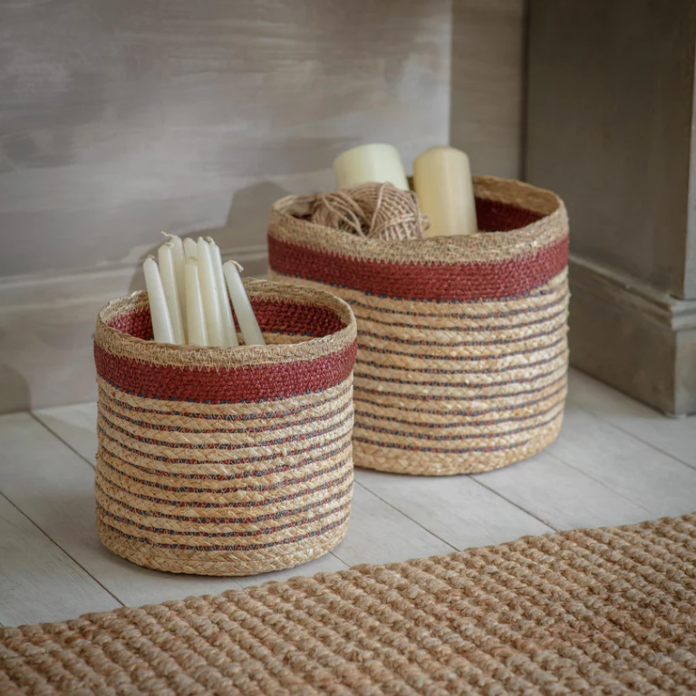 Woodleigh Pair of Dual Tone Baskets 26cm | Annie Mo's