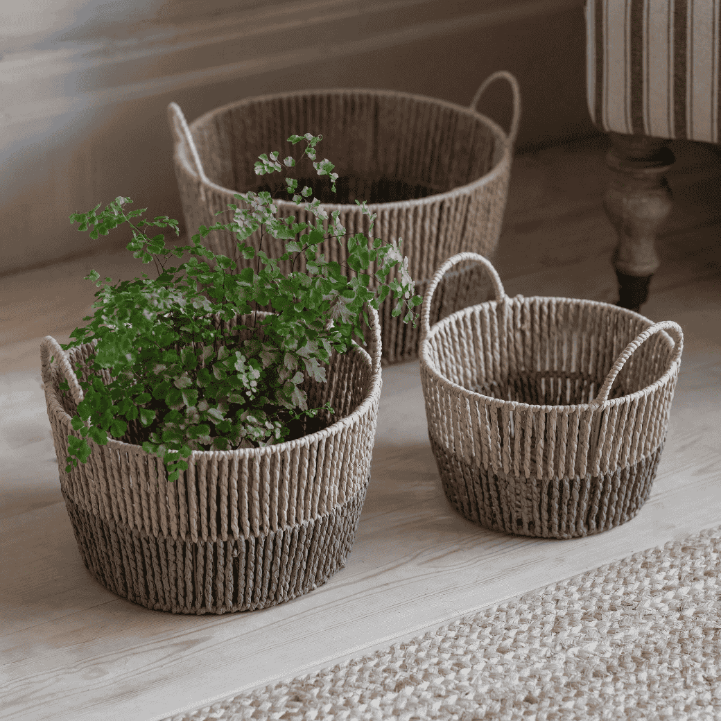 Woodleigh Set of Three Two-Tone Baskets