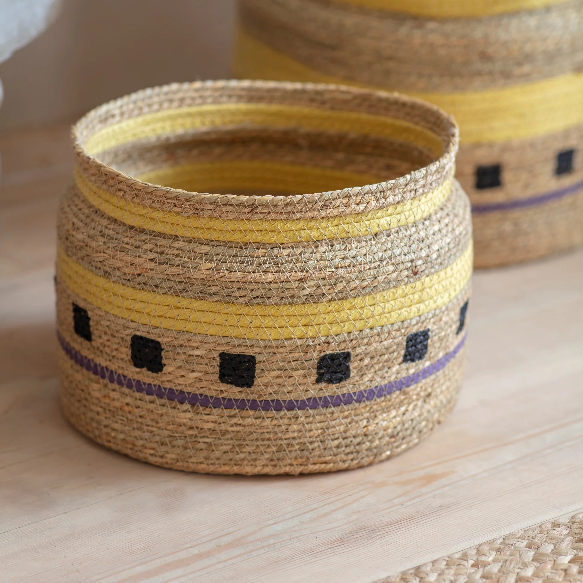 Woodleigh Set of Two Geometric Storage Baskets 32cm-B