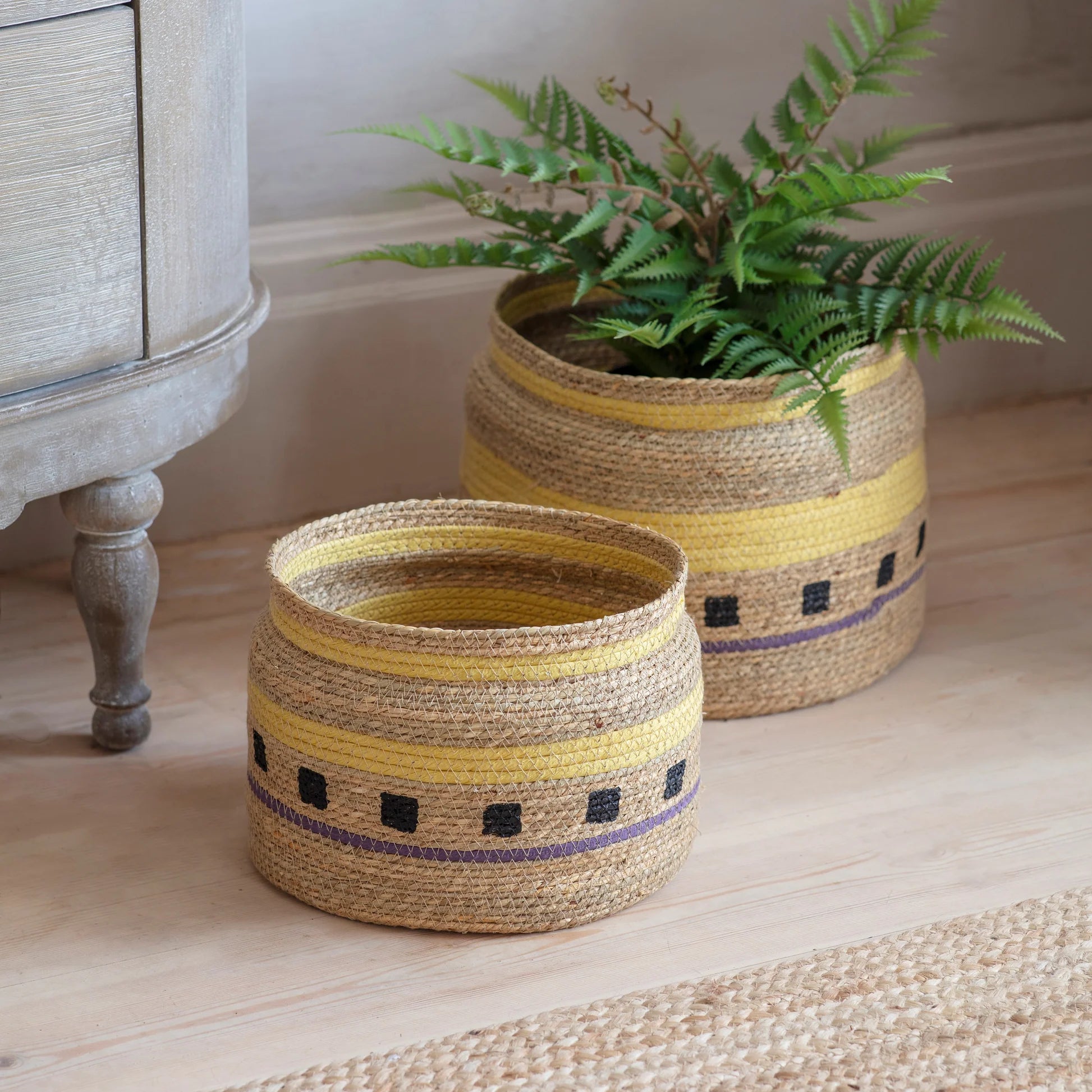 Woodleigh Set of Two Geometric Storage Baskets 32cm | Annie Mo's 