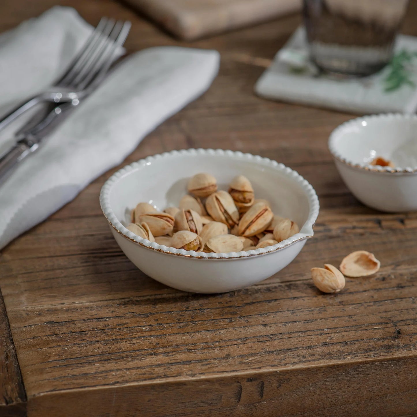 Wrenford Set of Two Ivory Scalloped Bowls 12cm | Annie Mo's