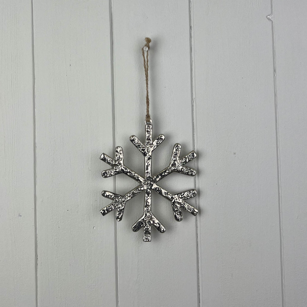 Silver Metal Hanging Snowflake 12cm | Annie Mo's