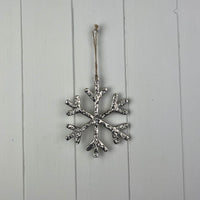 Silver Metal Hanging Snowflake 12cm | Annie Mo's