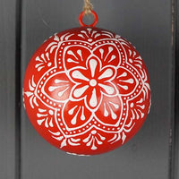 Red Hanging Hand Painted Bauble 6.5cm | Annie Mo's