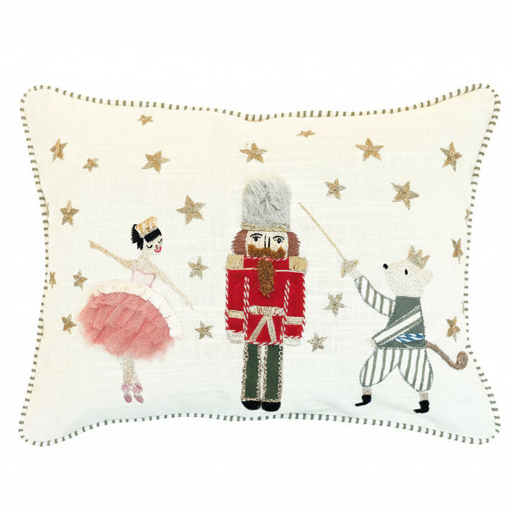 Embroidered Nutcracker Cushion Feather Filled 30x40cm | Annie Mo's