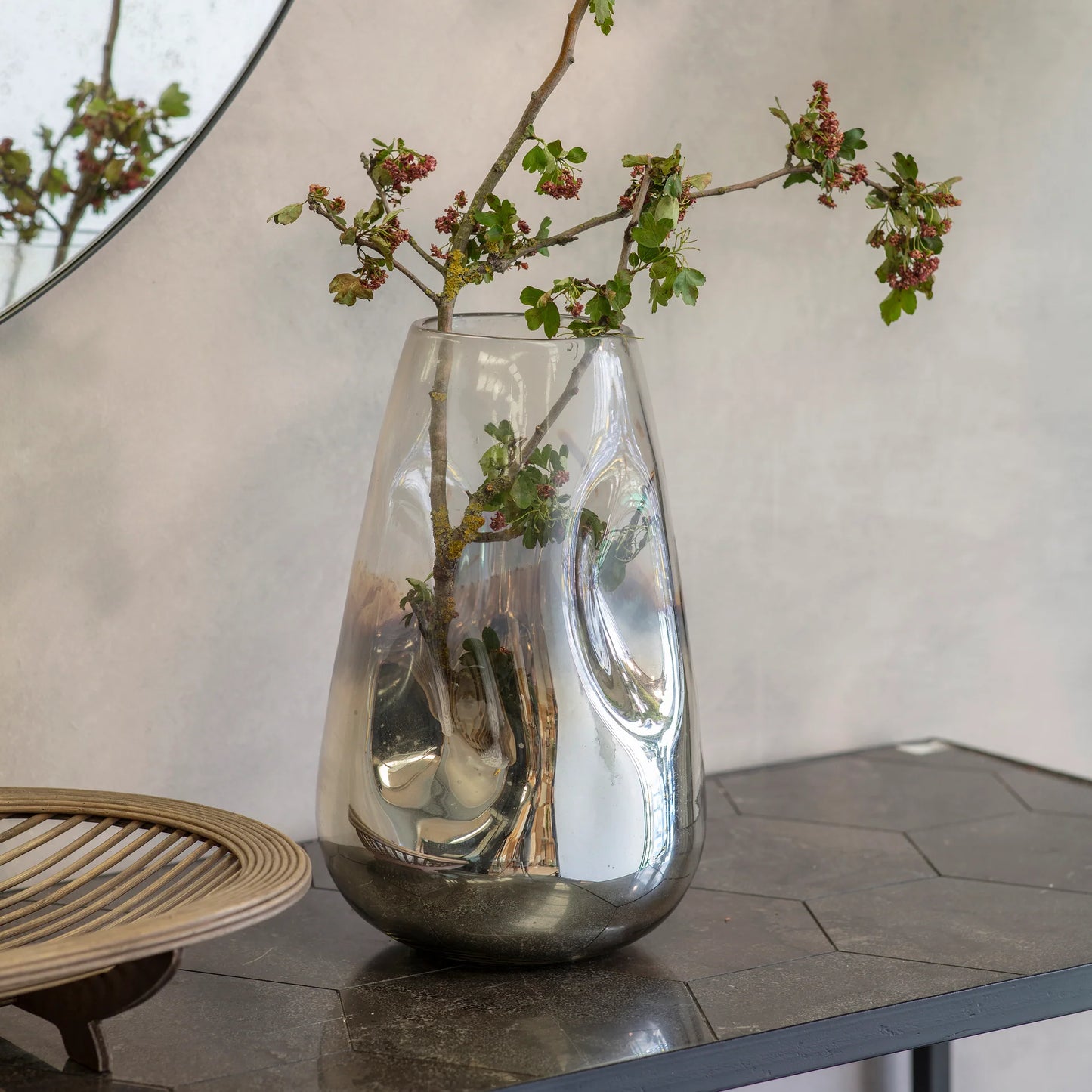 Claymore Mirrored Glass Vase