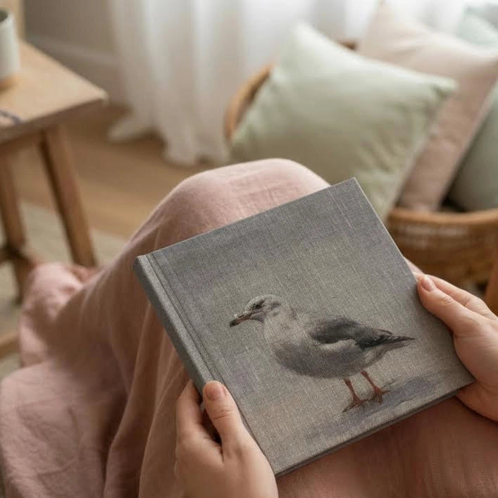 "Seagull" Handmade Linen Hardcover Notebook | Journal | Annie Mo's