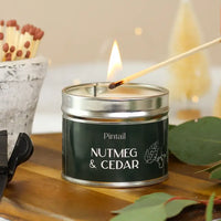 Nutmeg and Cedar Classic Tin Candle 35hr Burn Time | Annie Mo's