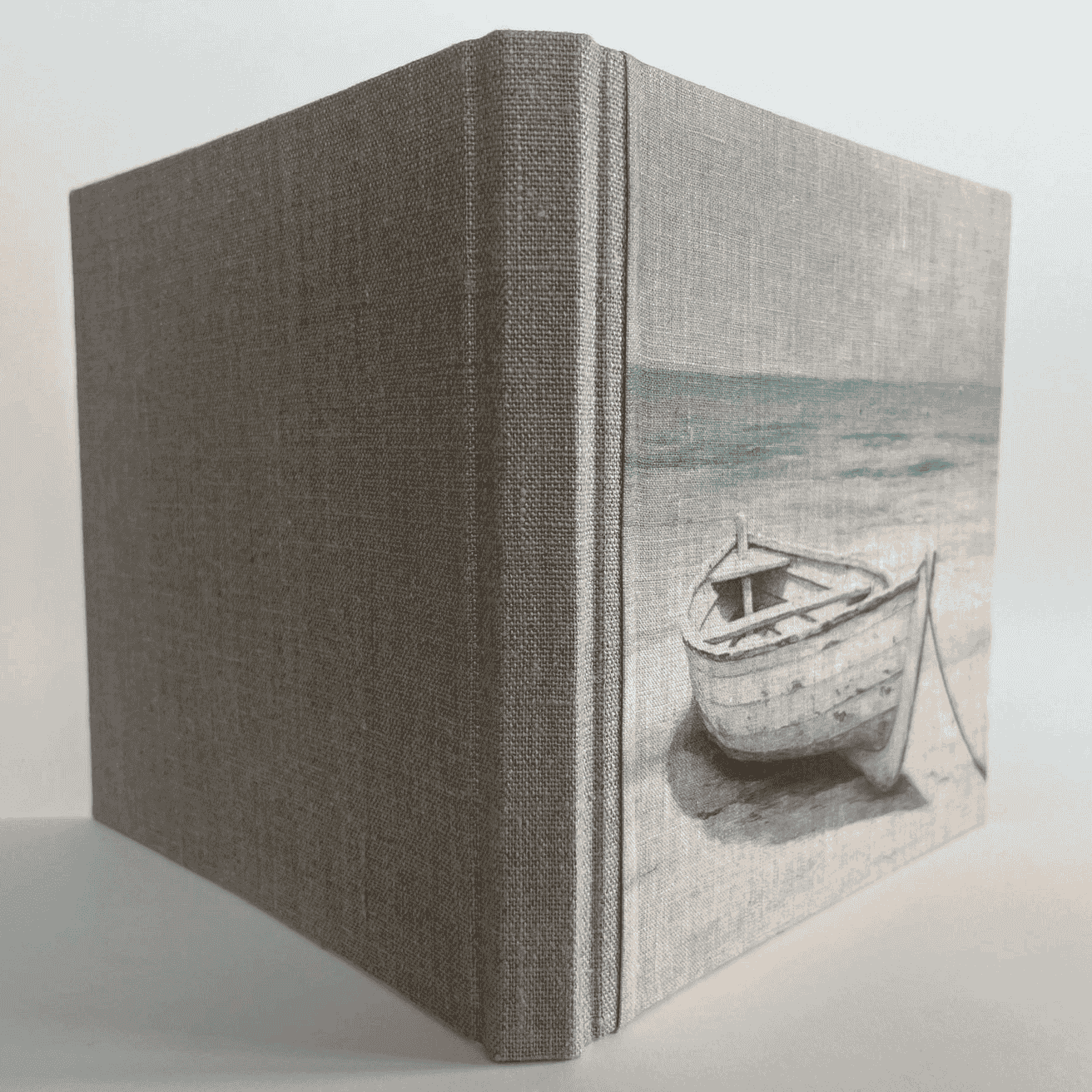 "Wooden Boat" Handmade Linen Hardcover Notebook | Journal-C