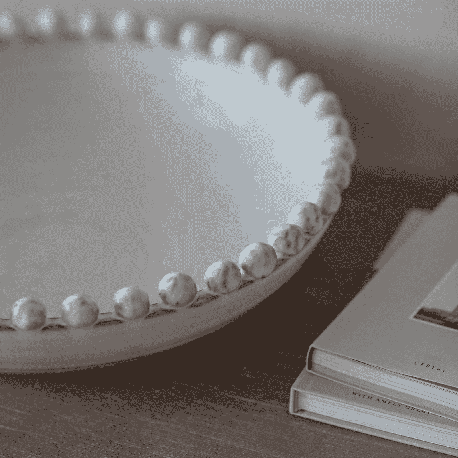 Rustic White Bobble Edged Bowl 40cm | Annie Mo's