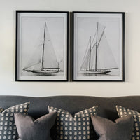Brockby Set of Two Wooden Framed Sailboats 80cm