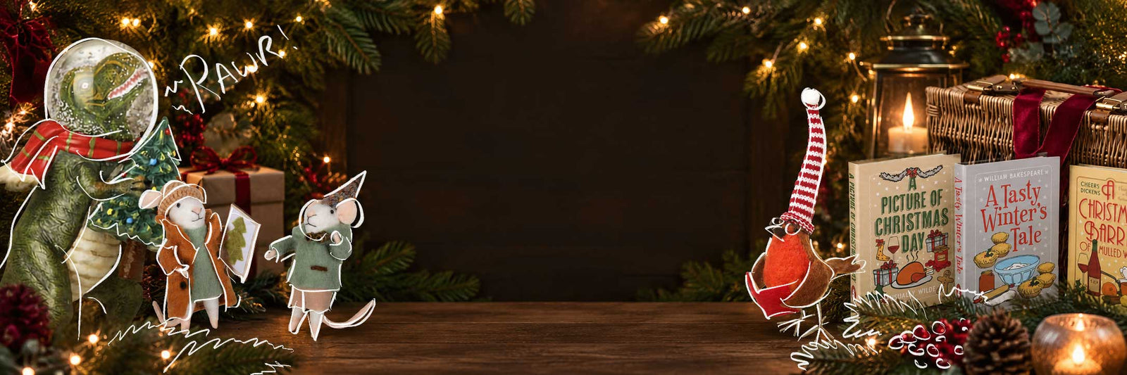 Kids Corner Christmas decorations — plush characters and make-your-own kits