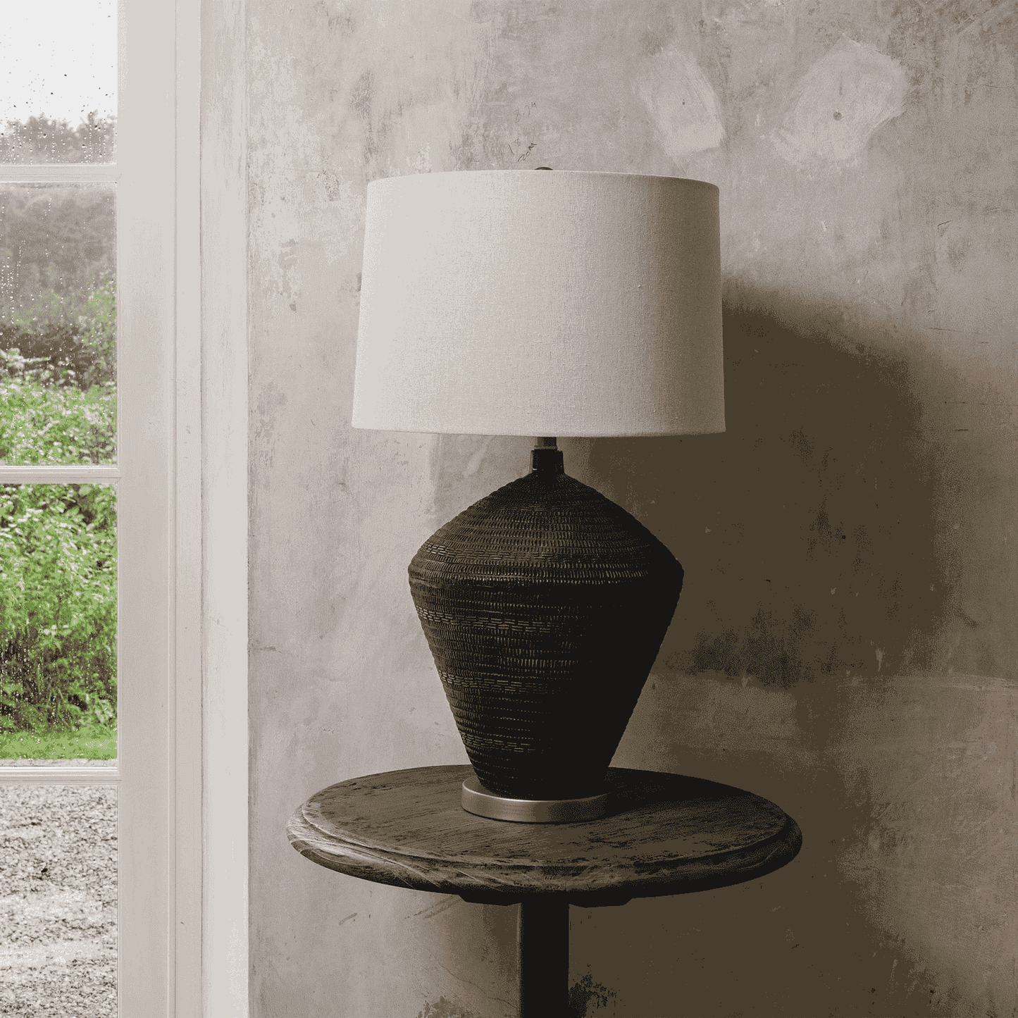 Concrete Table Lamp with Shade 74cm-B