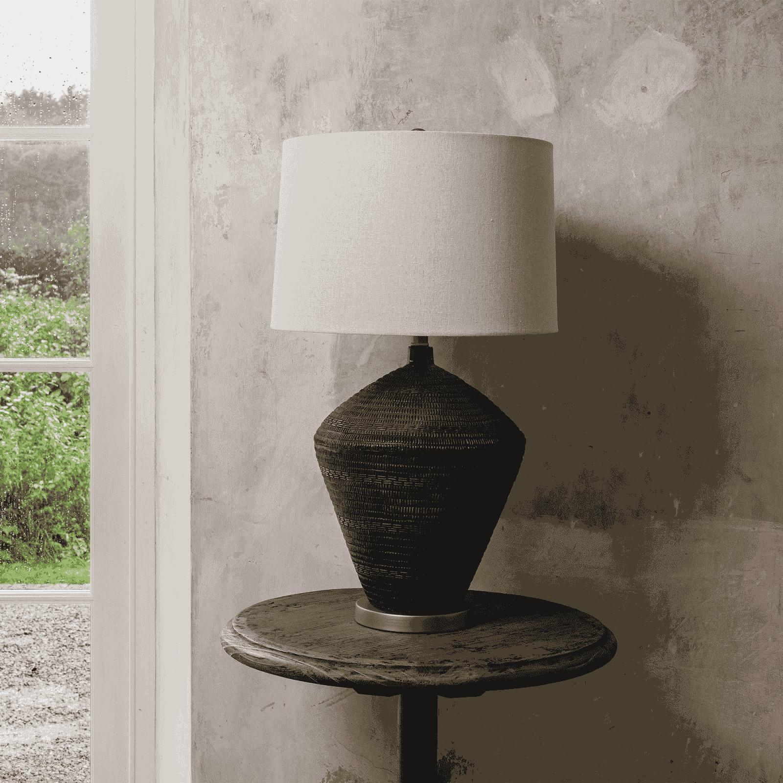 Concrete Table Lamp with Shade 74cm-B