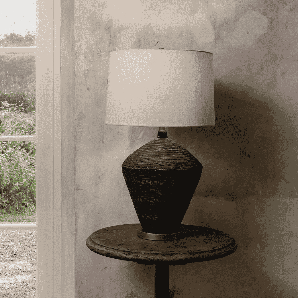 Concrete Table Lamp with Shade 74cm