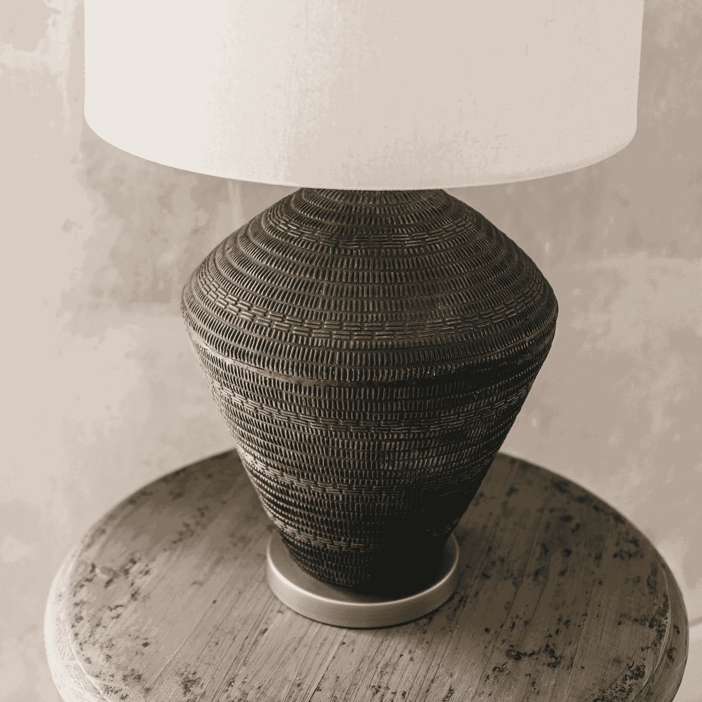 Concrete Table Lamp with Shade
