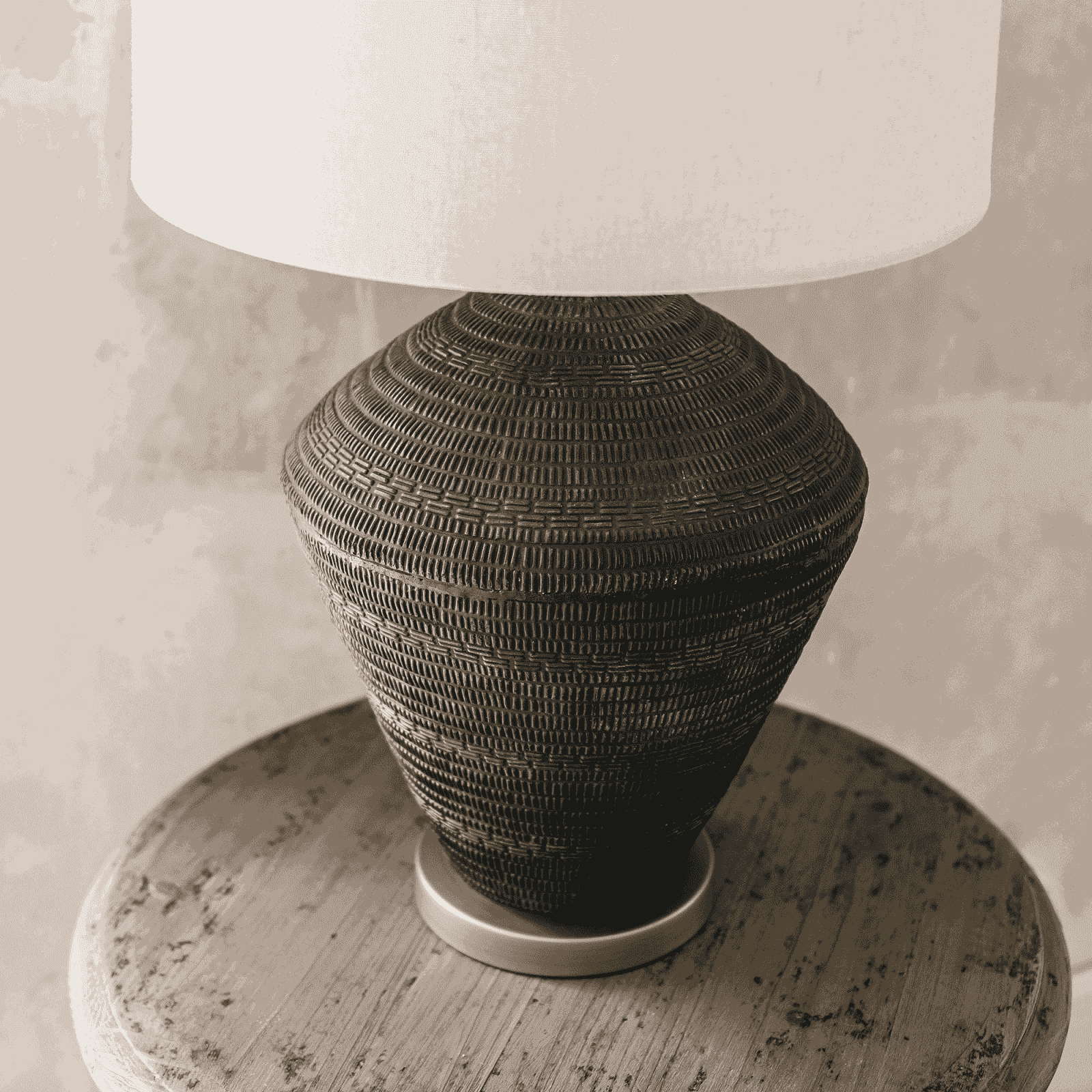 Concrete Table Lamp with Shade