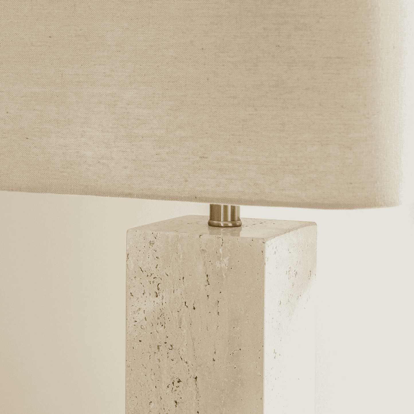 Squared Stone Table Lamp with Shade 62cm-B
