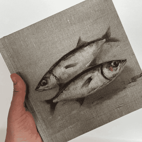 "Two Fish" Handmade Linen Hardcover Notebook | Journal-E