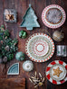 Green Glazed Stoneware Christmas Tree Serving Plate 24cm