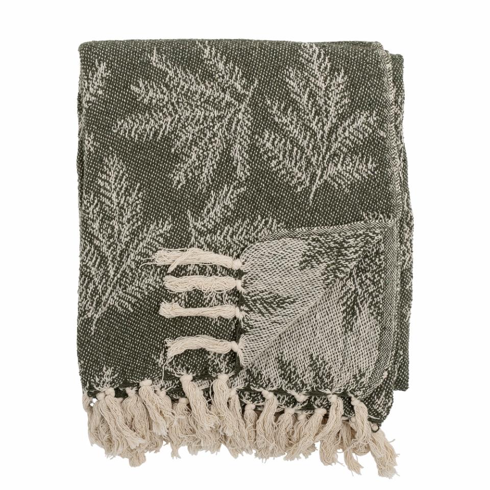 Recycled Cotton Gabriela Green Throw 160cm | Annie Mo's