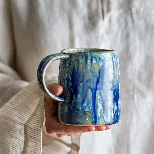 Yori, Blue, Stoneware Mug | Annie Mo's