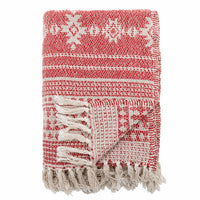 Recycled Cotton Red Christmas Throw 160cm | Annie Mo's