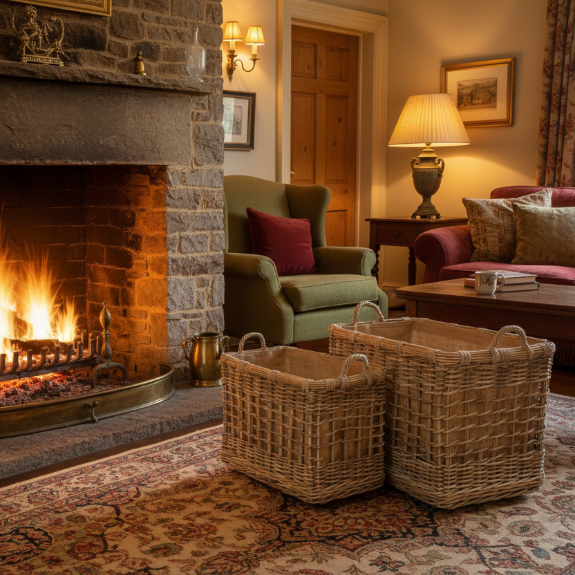 Jute Lined Open Weave Baskets with Ear Handles and Wheels | Annie Mo's