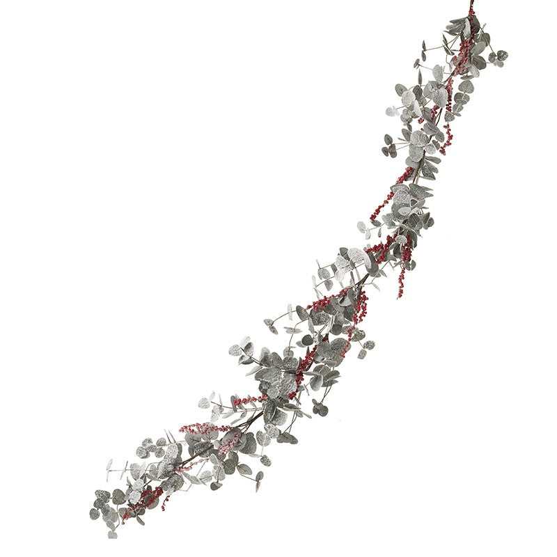 Grey & Red Foliage Garland 183cm | Annie Mo's