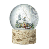 Colourful House Snow Globe with Birch Base 13cm | Annie Mo's