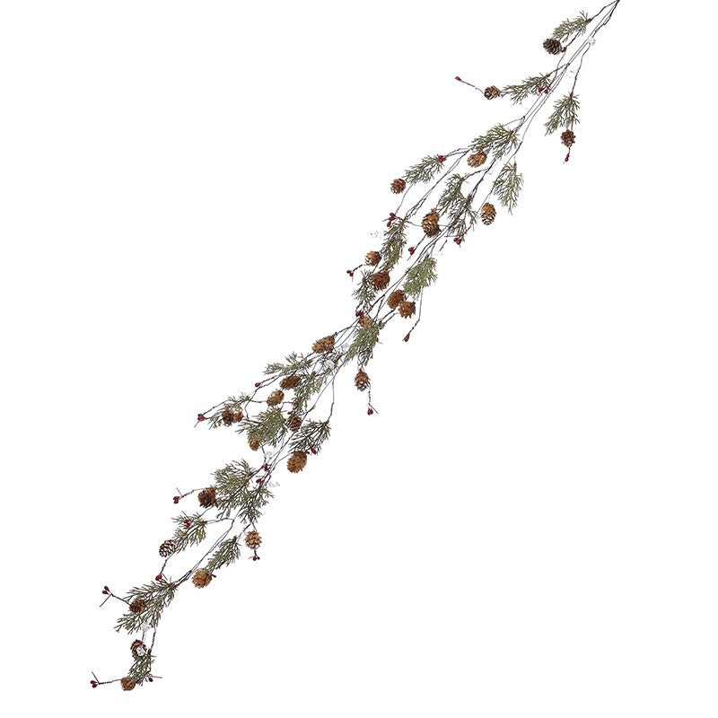 Green with Brown Pinecones Garland 130cm | Annie Mo's