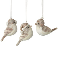 Birds In Hats Hanging Dec Mix of Three 7cm | Annie Mo's