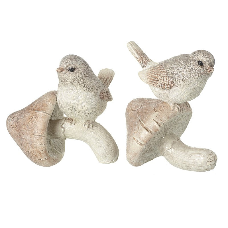 Resin Birds On Mushrooms Mix 9cm | Annie Mo's