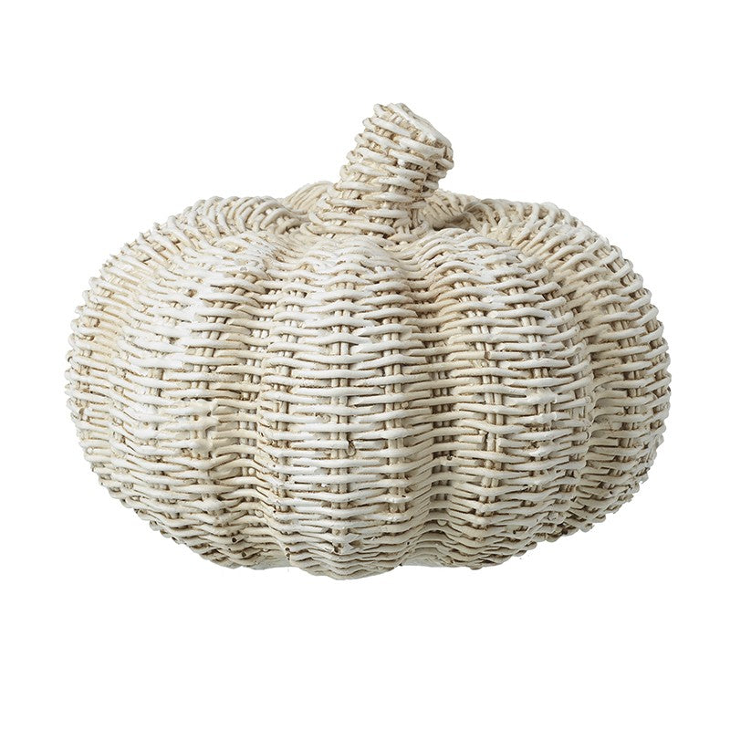 Wicker Look Resin Pumpkin 15cm | Annie Mo's