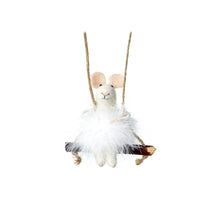 Mouse On Swing With White Fluffy Skirt 25cm | Annie Mo's