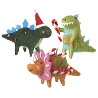 Felt Christmas Dinosaurs - Set of Three 11cm | Annie Mo's
