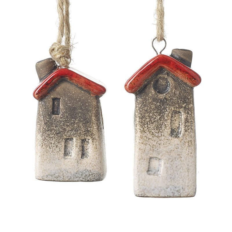 Hanging Houses With Red House Mix 7cm | Annie Mo's