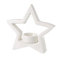 White Porcelain Star T Light Holder 16cm | Annie Mo's