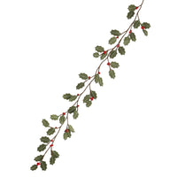 Green Felt Holly and Berries Garland 148cm | Annie Mo's