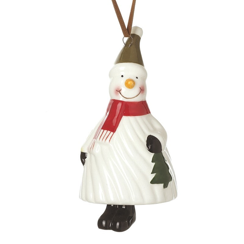 Ceramic Snowman Bell 10cm | Annie Mo's