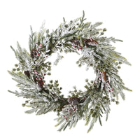 Snowy Wreath With Pinecones 60cm | Annie Mo's