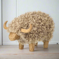 Greyish Brown Woolly Cow 22cm | Annie Mo's