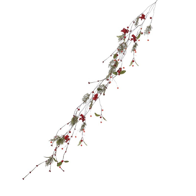 Green Rosemary and Red Berry Garland 130cm | Annie Mo's